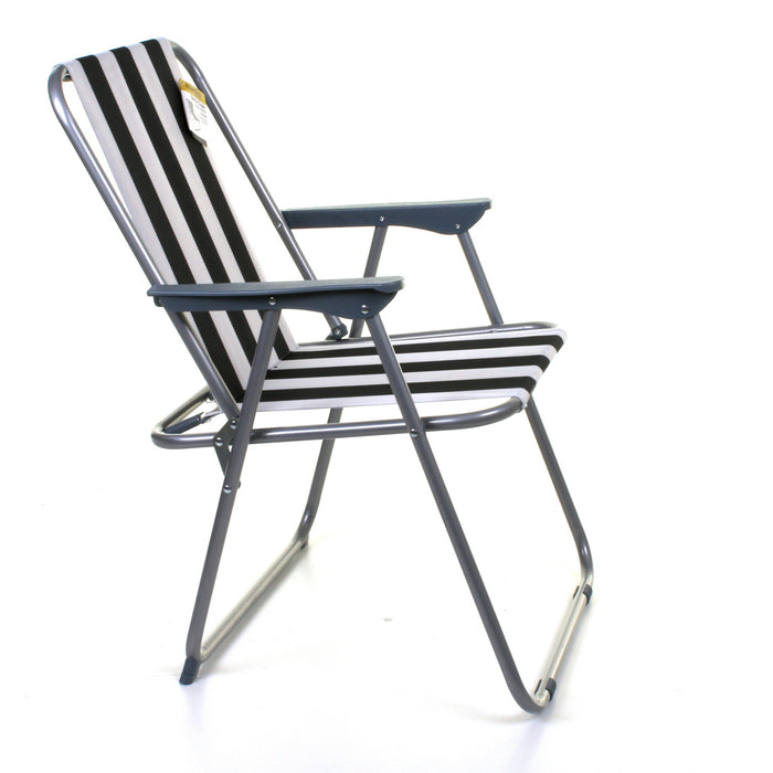 Deck Chair - Black/White Striped