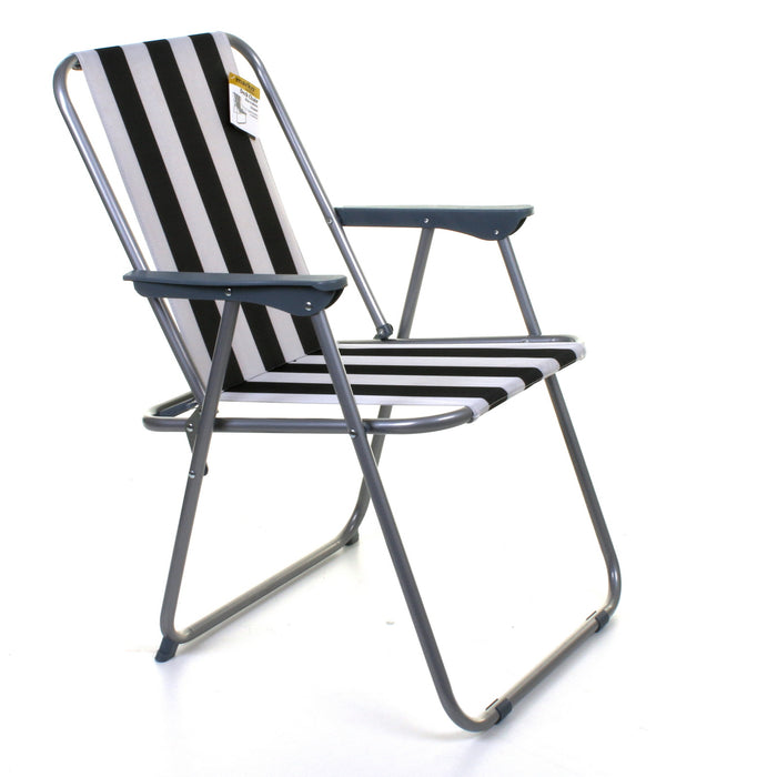 Deck Chair - Black/White Striped