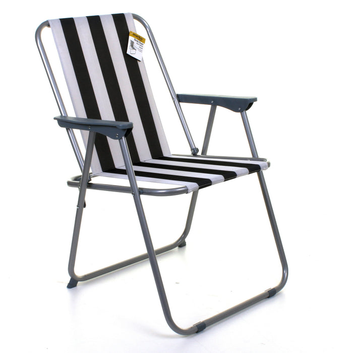 Deck Chair - Black/White Striped