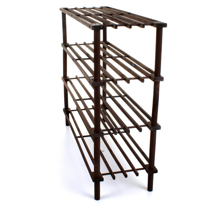 4 Tier Wooden Shoe Rack - Walnut