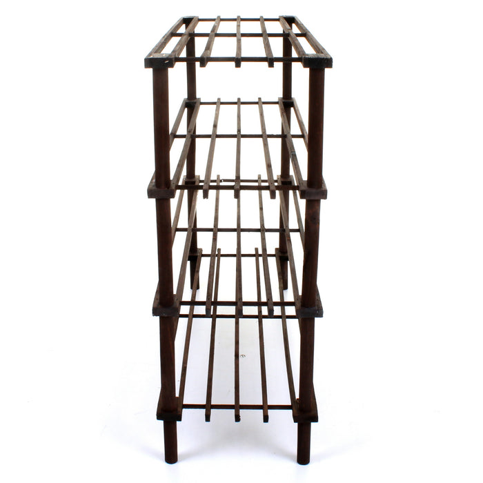 4 Tier Wooden Shoe Rack - Walnut