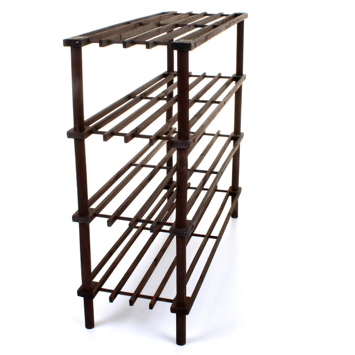 4 Tier Wooden Shoe Rack - Walnut