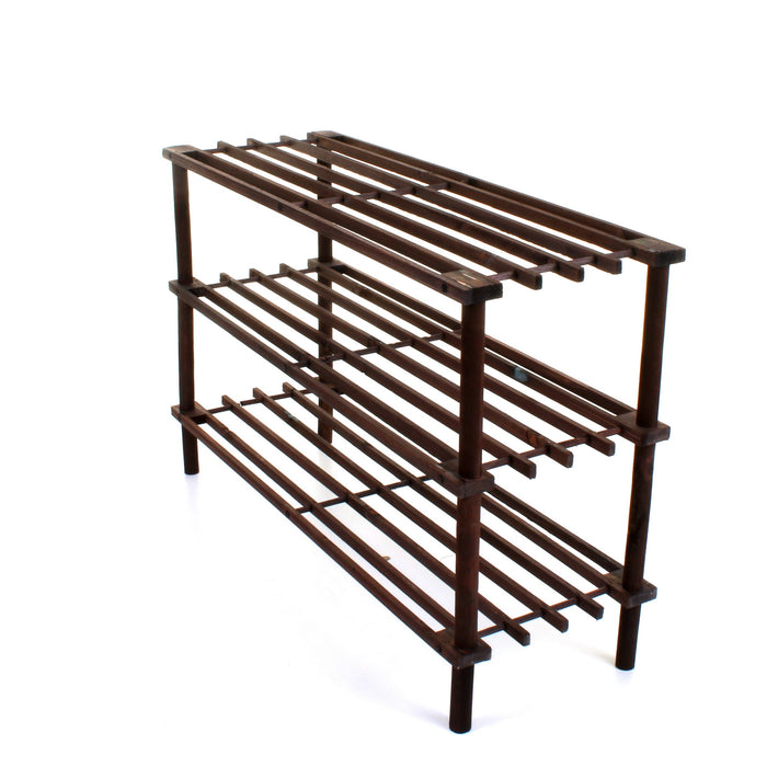3 Tier Wooden Shoe Rack - Walnut