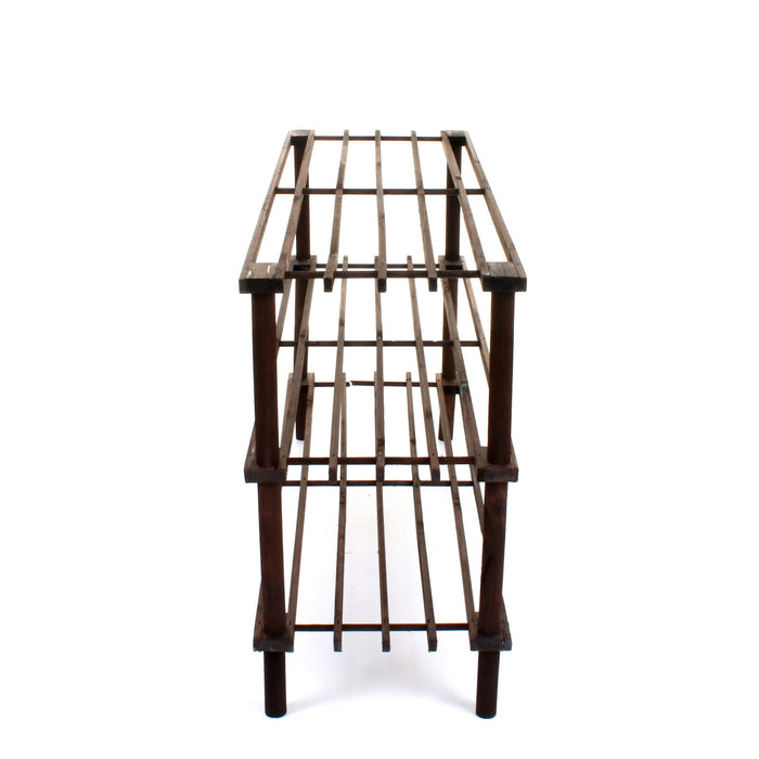 3 Tier Wooden Shoe Rack - Walnut