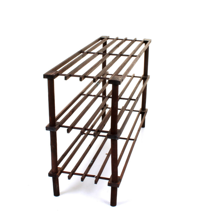 3 Tier Wooden Shoe Rack - Walnut