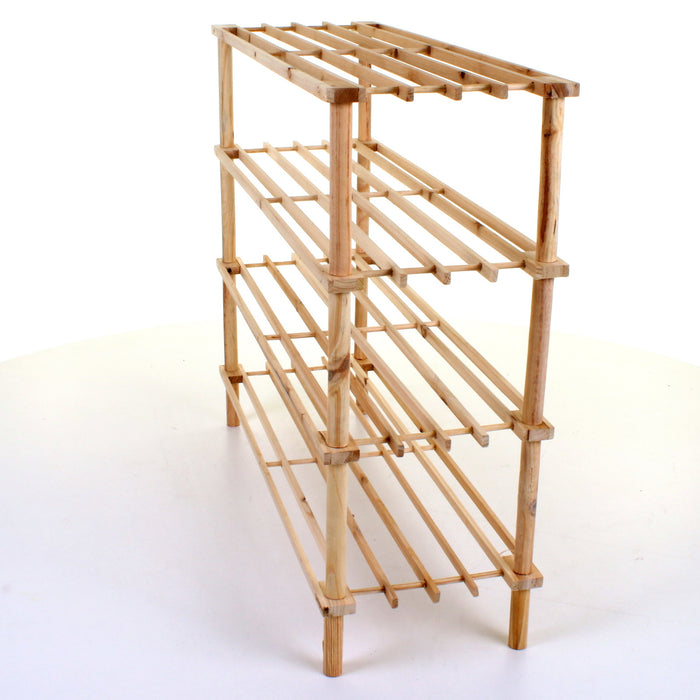 4 Tier Wooden Shoe Rack - Pine