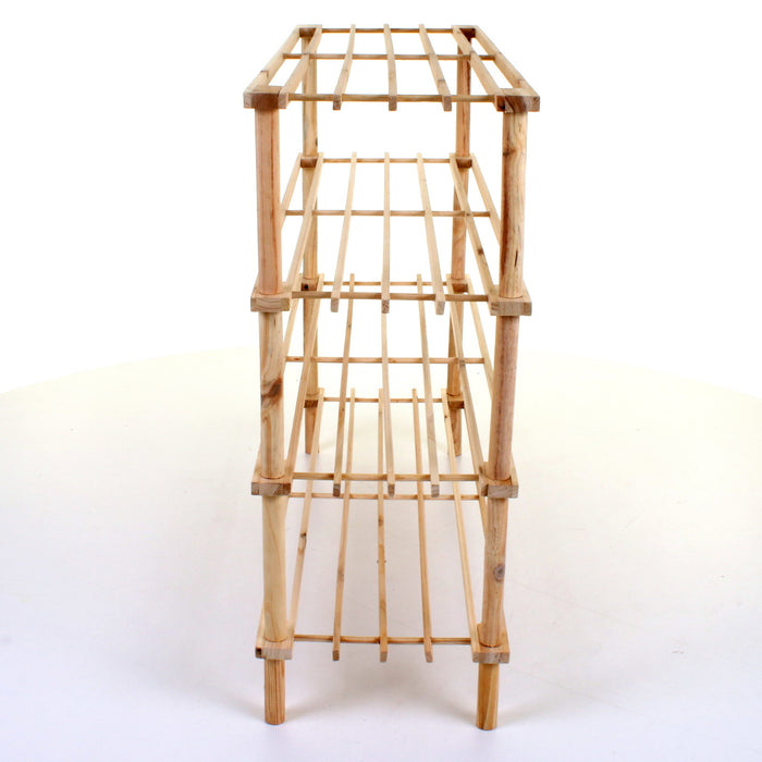 4 Tier Wooden Shoe Rack - Pine