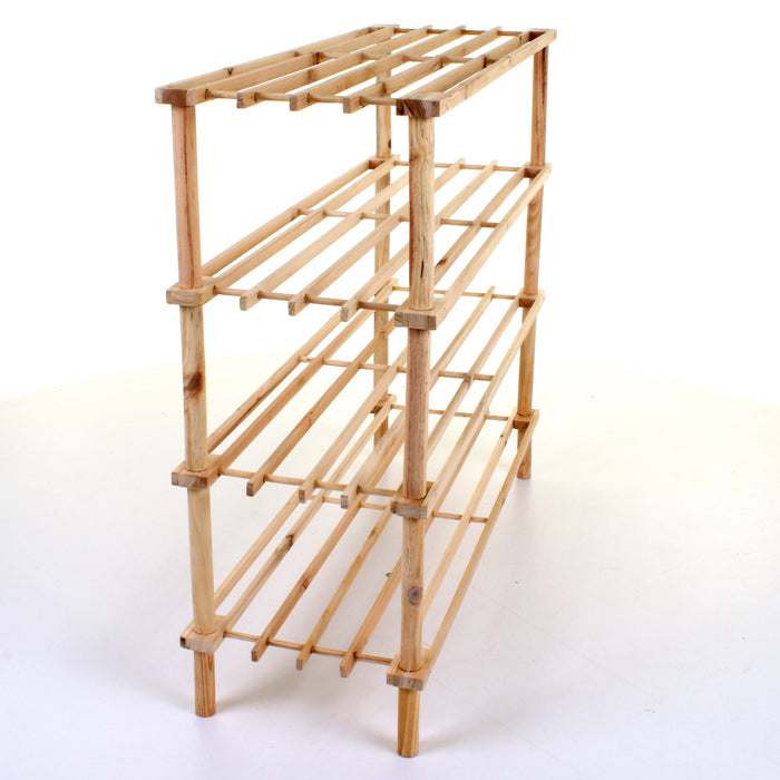 4 Tier Wooden Shoe Rack - Pine