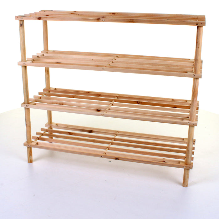 4 Tier Wooden Shoe Rack Pine JMart Warehouse