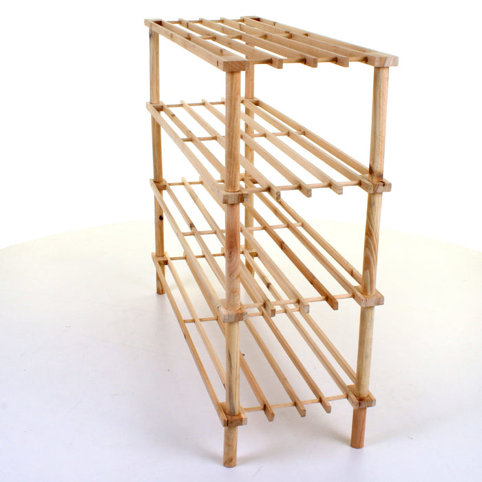 4 Tier Wooden Shoe Rack - Pine