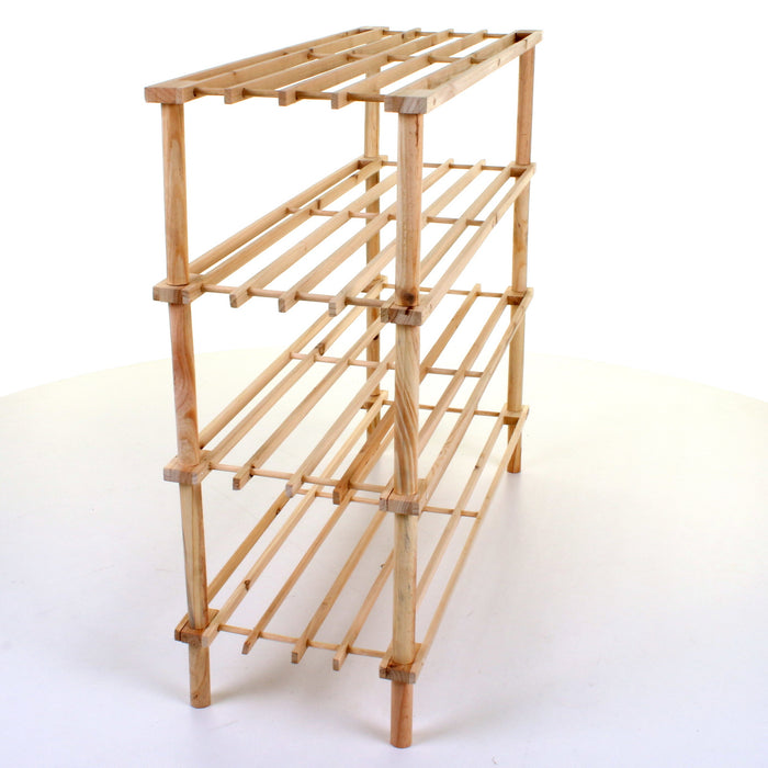4 Tier Wooden Shoe Rack - Pine