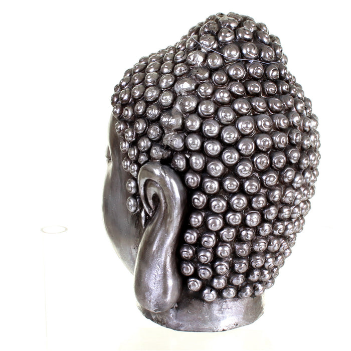 Metallic Silver Buddha Head