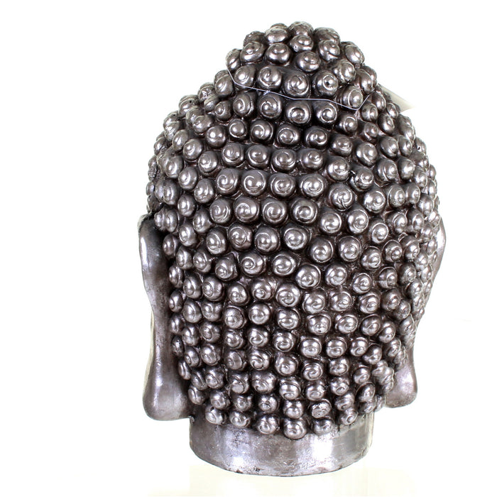 Metallic Silver Buddha Head