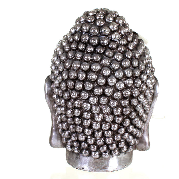 Metallic Silver Buddha Head