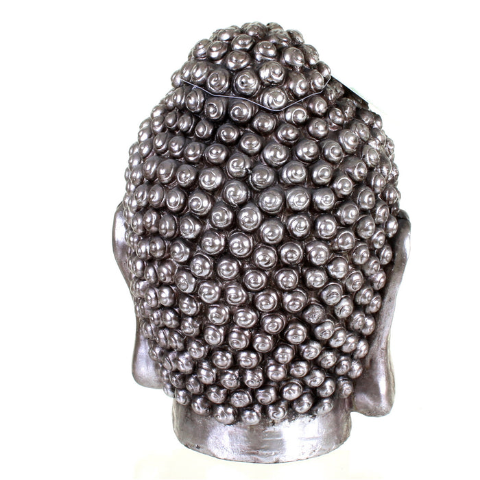 Metallic Silver Buddha Head