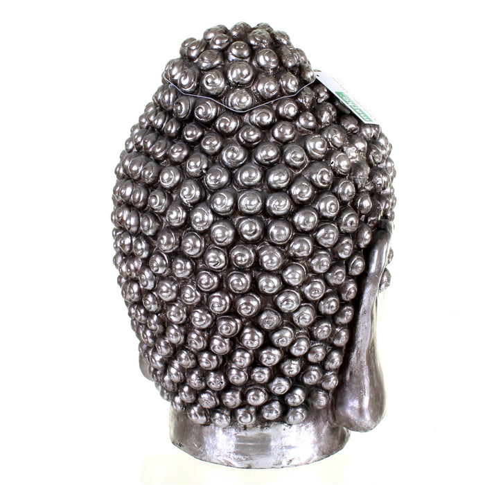 Metallic Silver Buddha Head