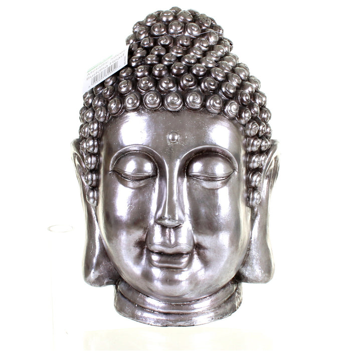 Metallic Silver Buddha Head