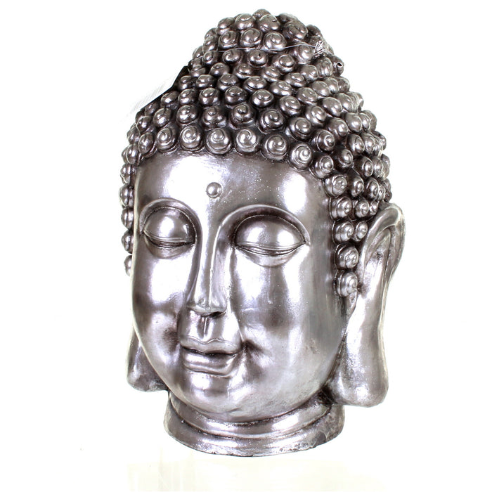 Metallic Silver Buddha Head