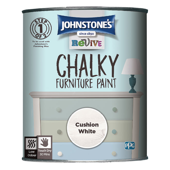 Johnstone's Chalky Furniture Cushion White 750ml
