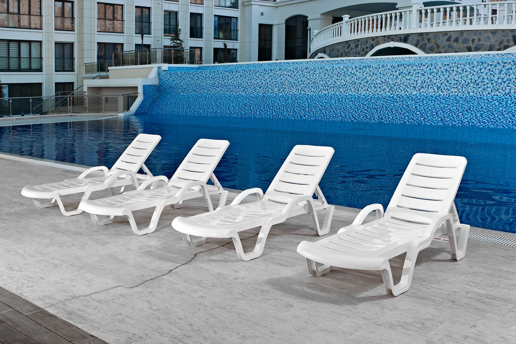 Plastic Lara Sun Lounger - White