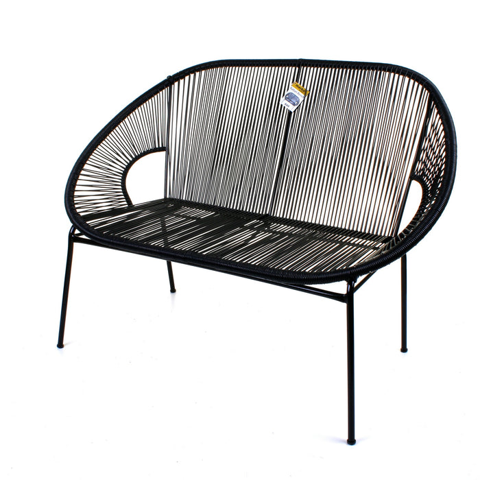 Rattan Bench - Black