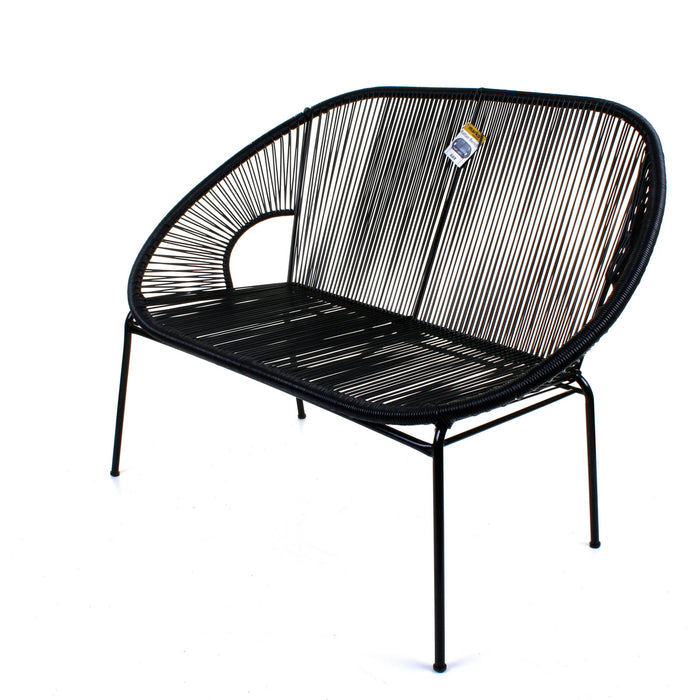 Rattan Bench - Black
