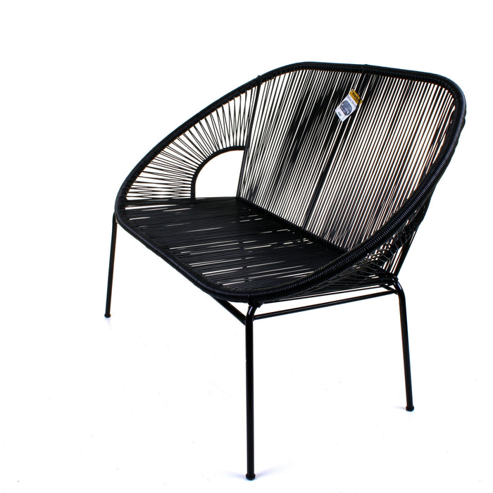 Rattan Bench - Black