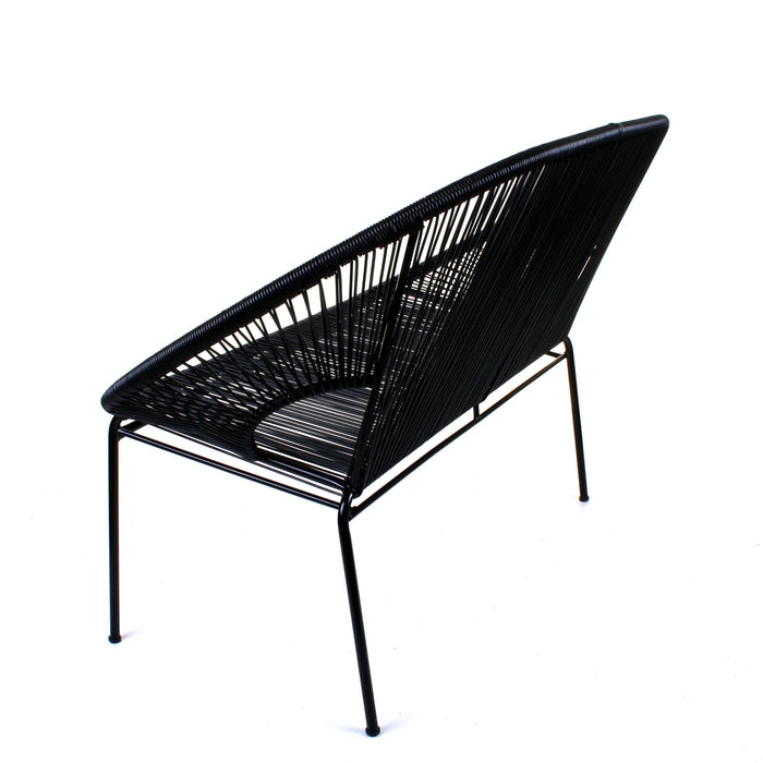 Rattan Bench - Black