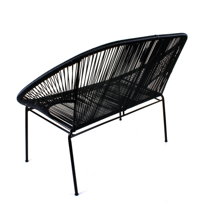 Rattan Bench - Black