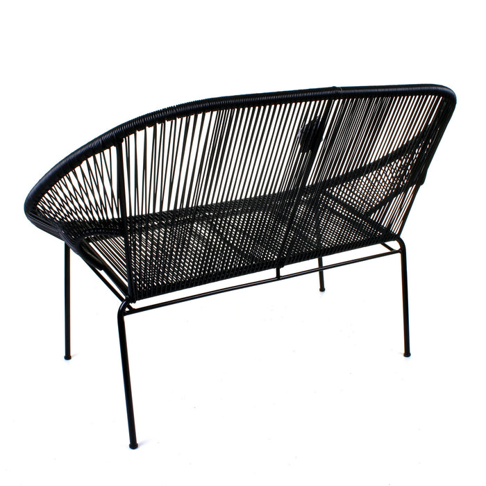 Rattan Bench - Black