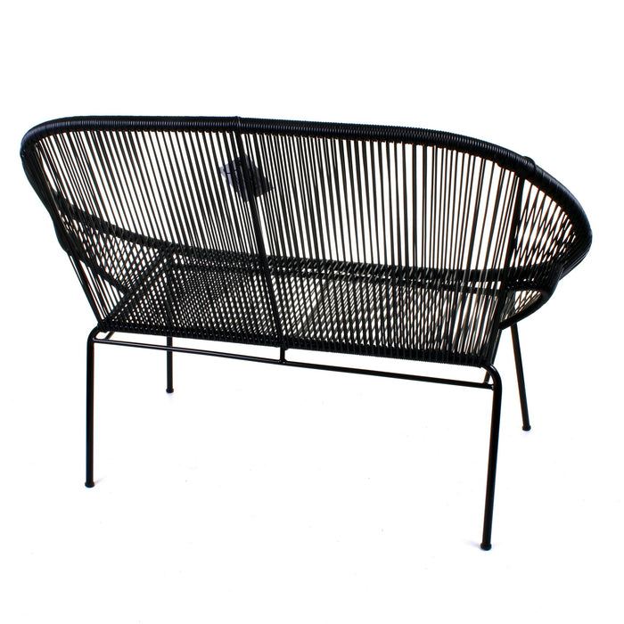 Rattan Bench - Black