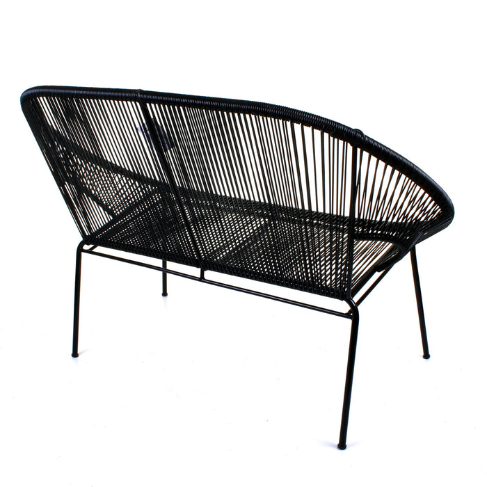 Rattan Bench - Black