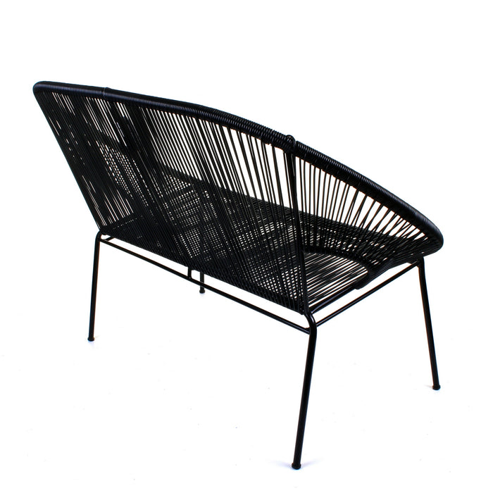 Rattan Bench - Black