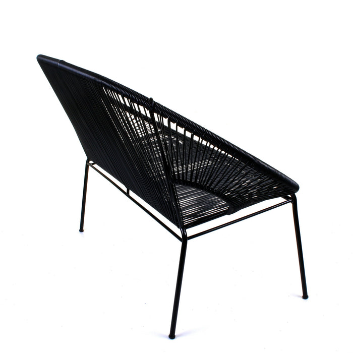 Rattan Bench - Black