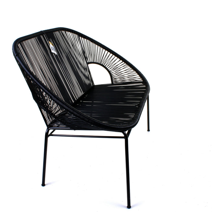 Rattan Bench - Black