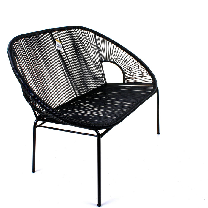 Rattan Bench - Black