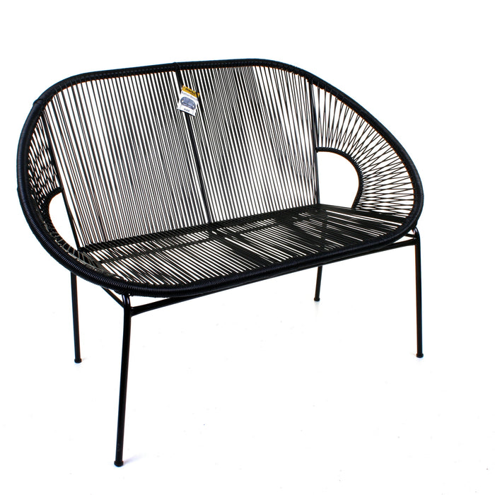 Rattan Bench - Black