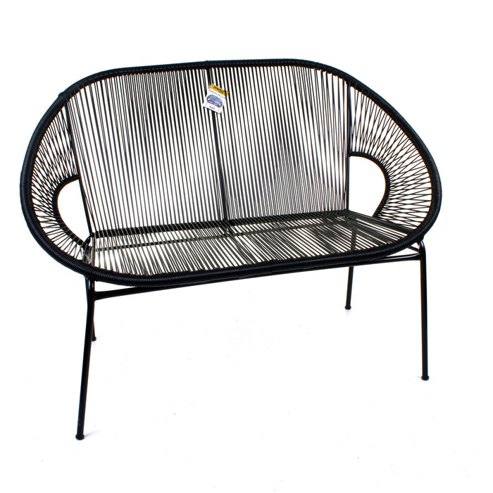 Rattan Bench - Black