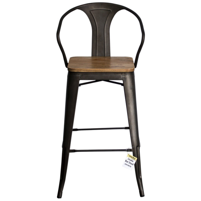 5PC Lodi Table & Licata Bar Stool Set - Gun Metal Grey