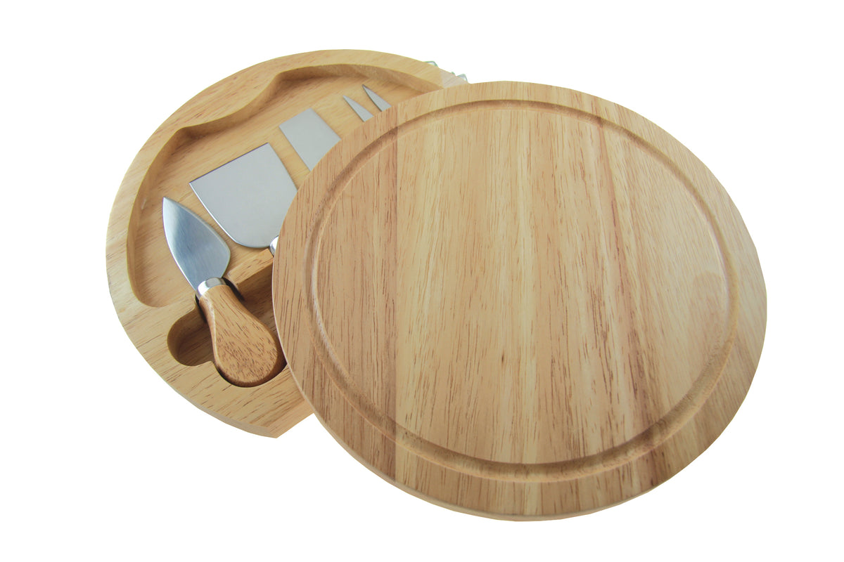 Cheese Board Box with Knives Hevea Wood — JMart Warehouse