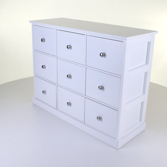9 Drawer White Chest