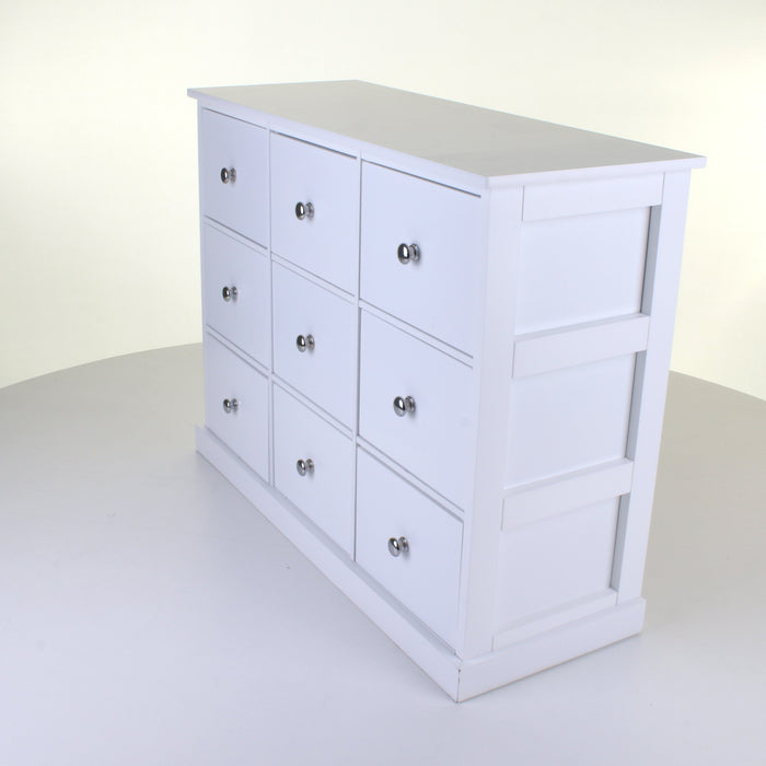 9 Drawer White Chest