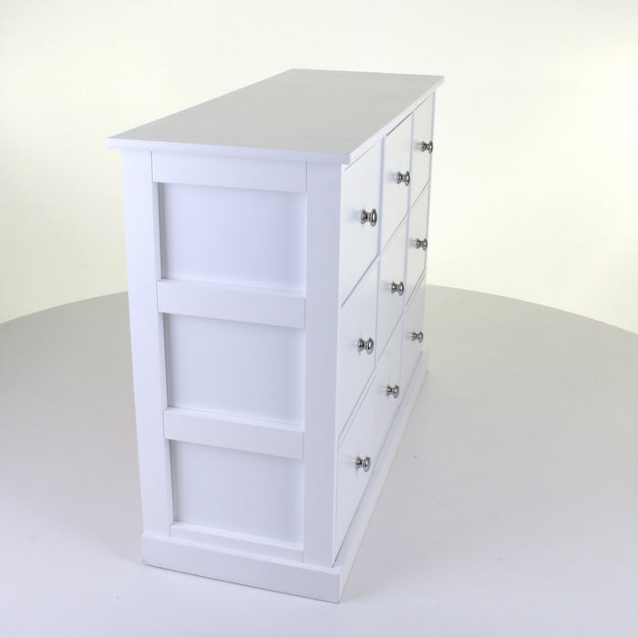 9 Drawer White Chest