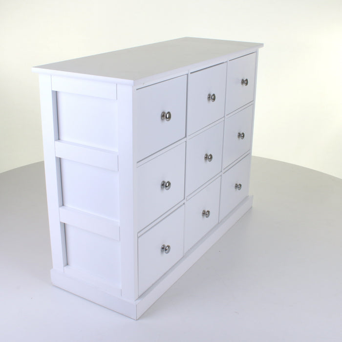 9 Drawer White Chest