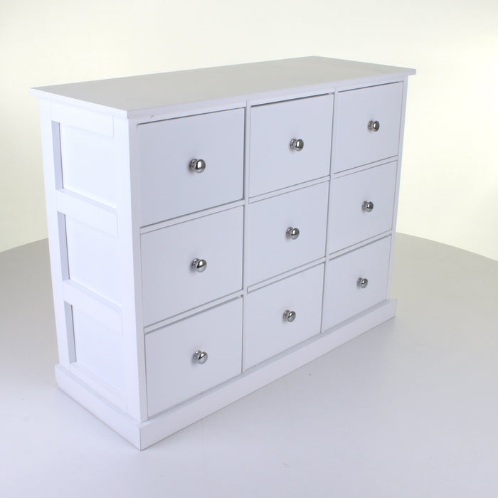 9 Drawer White Chest
