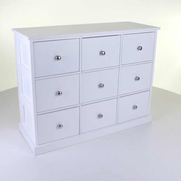 9 Drawer White Chest