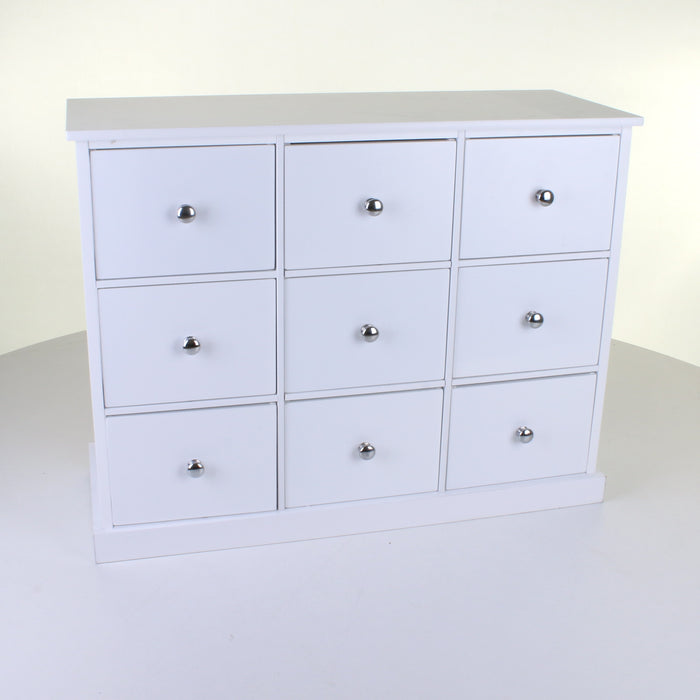 9 Drawer White Chest
