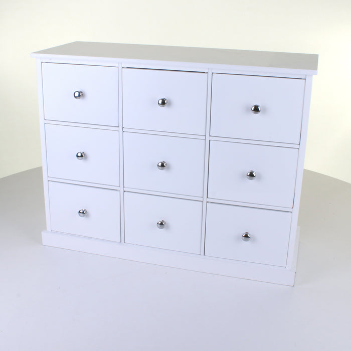 9 Drawer White Chest