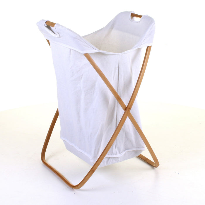 Curved Wood Frame Laundry Basket
