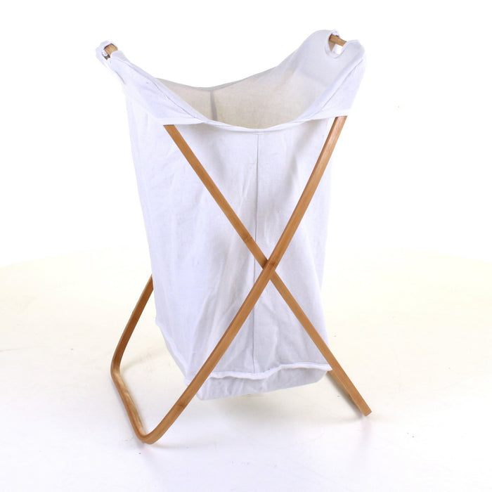 Curved Wood Frame Laundry Basket